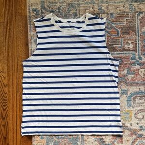 Everlane blue and White Striped muscle tank